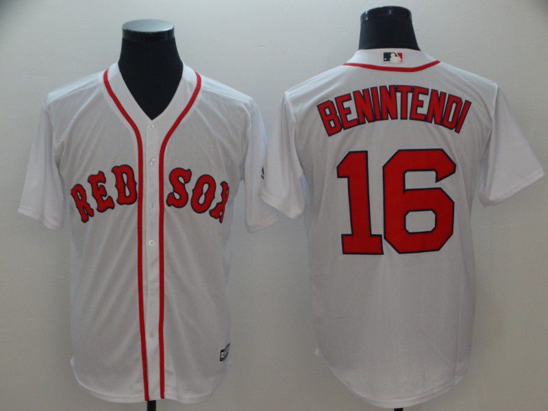 Men Boston Red Sox #16 Benintendi White Game MLB Jerseys
